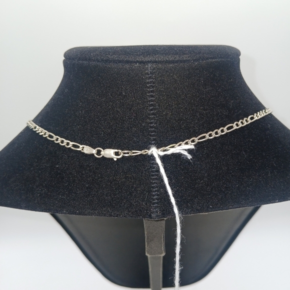 Sterling Silver Figaro Necklace 9" 3.2mm 6.71 grams - Picture 3 of 3